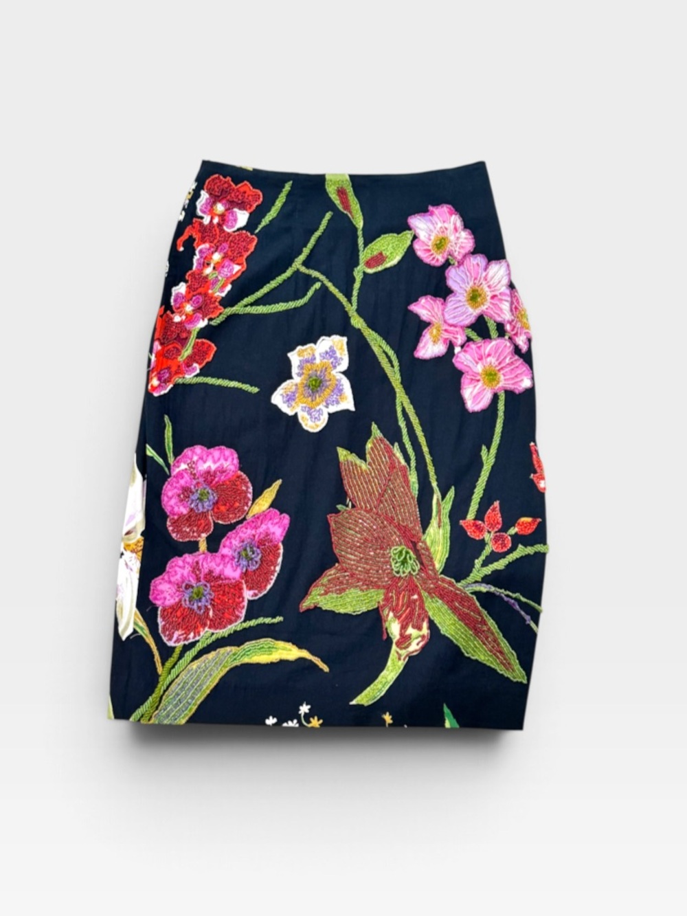 Dolce Apparel Beaded Floral Pencil Skirt Vintage 90s Medium - Picture 2 of 15